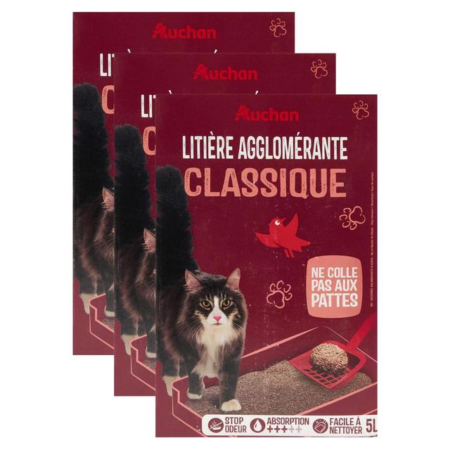 2050000409691 - Auchan - Litière minérale agglomérante super absorbante pour chat