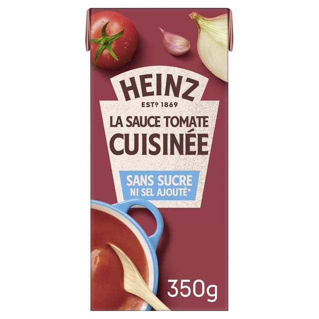 8410066130092 - Heinz - Sauce Tomate Cuisinée ail et oignon sans sel et sans sucres ajoutés