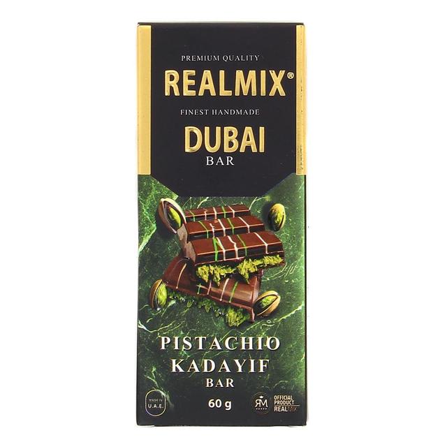 9120060950792 - Realmix - Tablette de chocolat au lait Dubai fourré à la pistache et aux cheveux d'anges