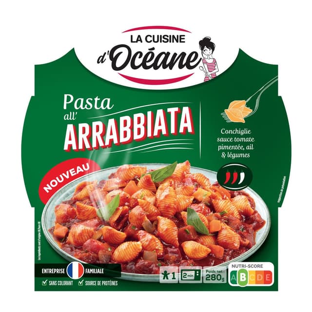 3188720001792 - La Cuisine d'Océane - Pasta all' arrabbiata - Conchiglie Sauce Tomate Pimentée, Ail & Légumes