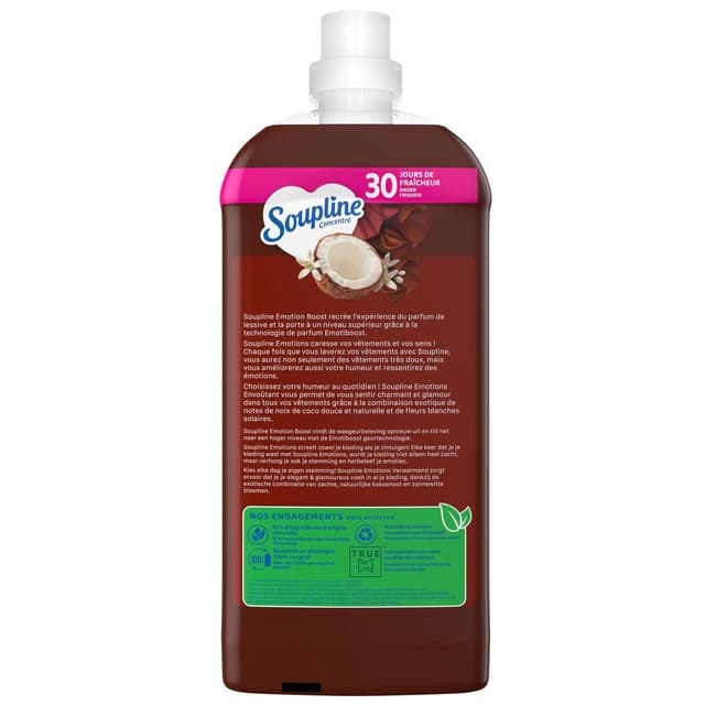 8718951551992 - Soupline - Adoucissant Concentré 3D Fraîcheur Parfumée Fleurs Blanches & Notes De Noix De Coco