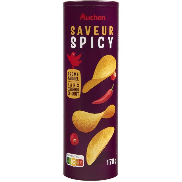 3596710363292 - Auchan - Chips tuiles saveur spicy