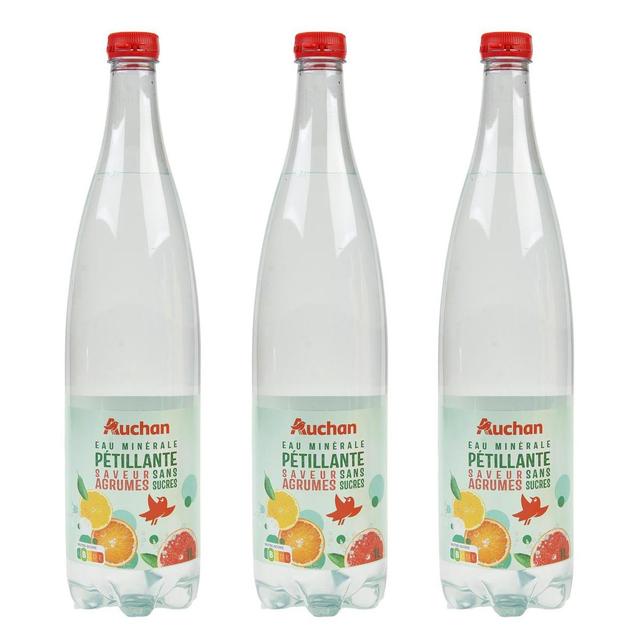 2050000407192 - Auchan - Eau minérale pétillante saveur agrumes sans sucres