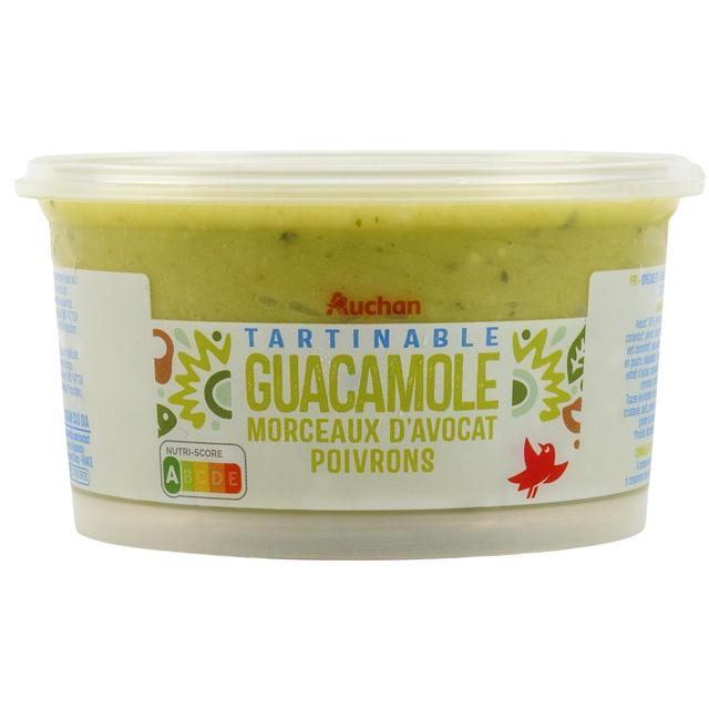 3596710467792 - Auchan - Guacamole Morceaux d'Avocat et Poivron Tartinables
