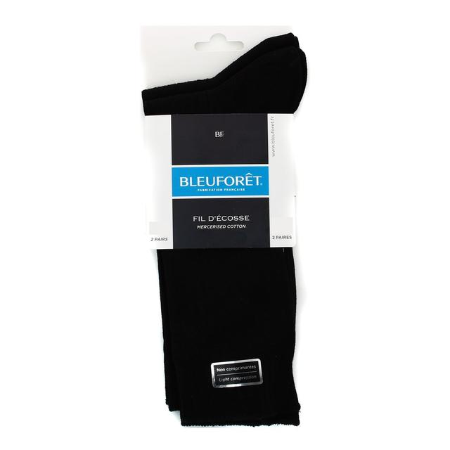 3501354008492 - Bleuforêt - 2 paires de mi chaussettes fil d'écosse Noires