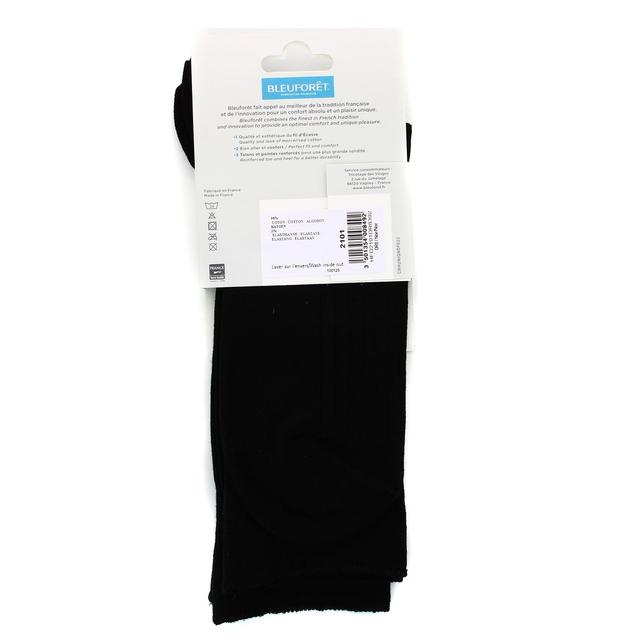 3501354008492 - Bleuforêt - 2 paires de mi chaussettes fil d'écosse Noires