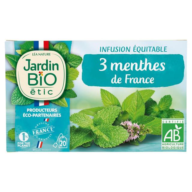 3760020509392 - Jardin Bio Etic - Infusion 3 Menthes de France - 20 sachet