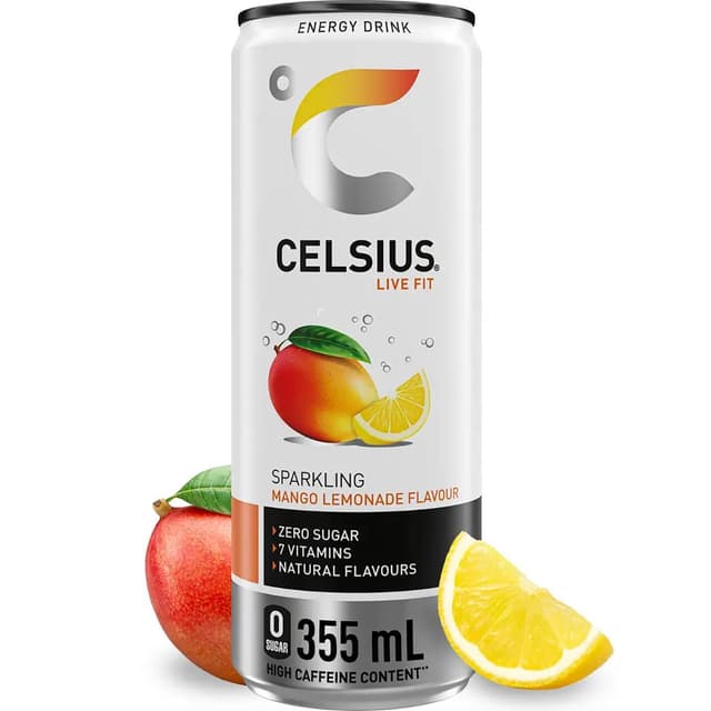 6430056289892 - Celsius - Boisson Énergisante Pétillante Saveur Mangue Citron Zéro Sucre
