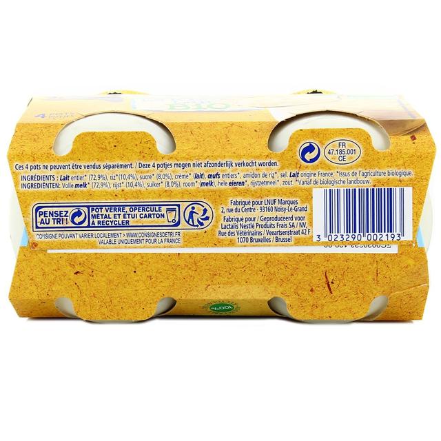 3023290002193 - La laitière - Riz au lait bio