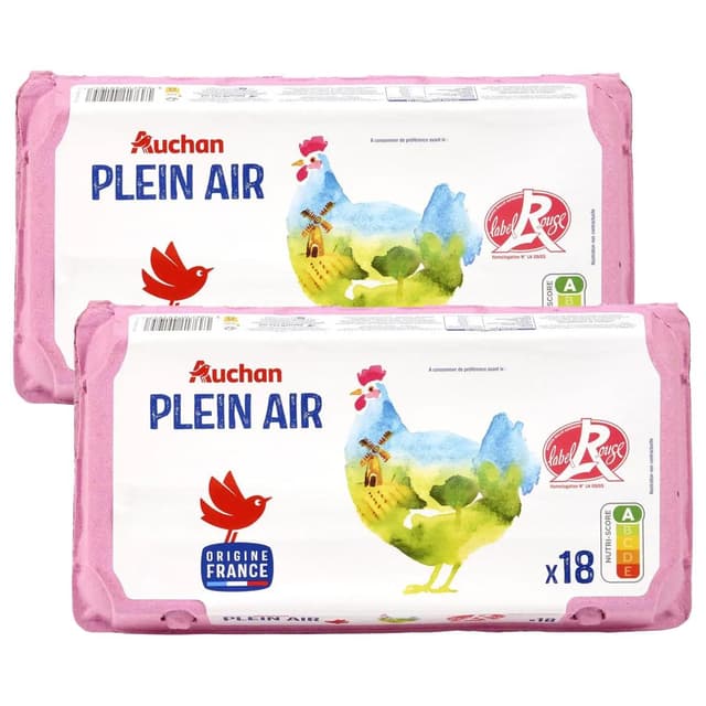2050000422393 - Auchan - Oeufs de poules élevées en plein air Label Rouge