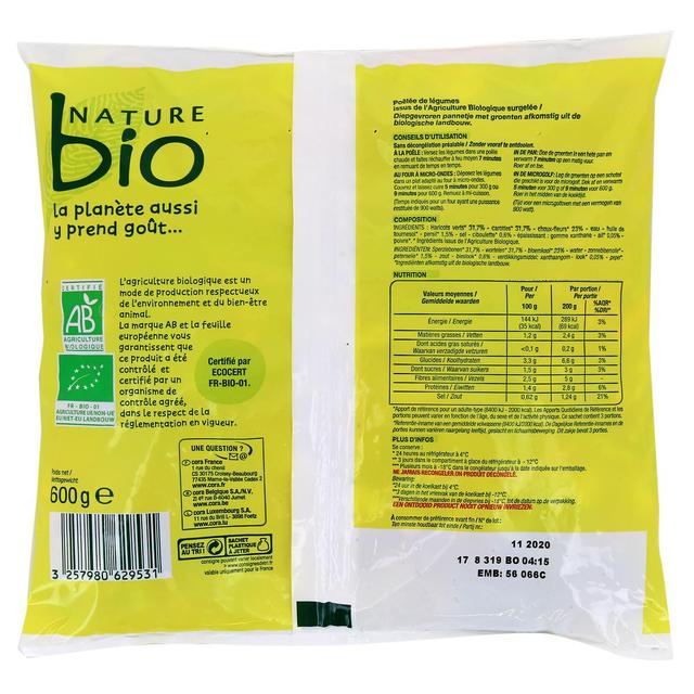 2050000312793 - Nature Bio - Poêlée de légumes Bio- Haricots verts, carottes, choux-fleurs, persil, ciboulette et ail