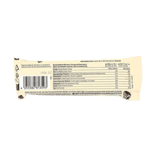 4255582813593 - Koro - Barre protéinée Deluxe vegan framboise - chocolat