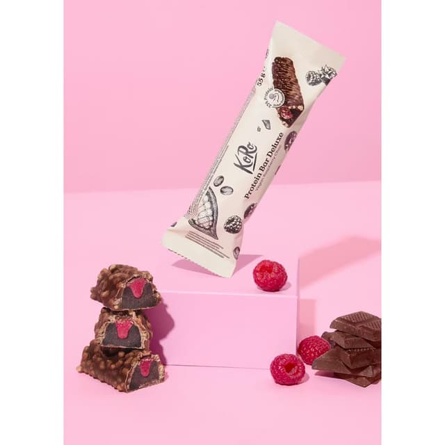 4255582813593 - Koro - Barre protéinée Deluxe vegan framboise - chocolat