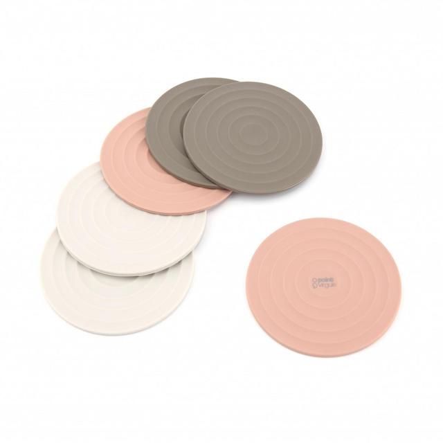 5404035703793 - Point virgule - Set de 6 sous-verres en silicone 3 couleurs ø 10cm