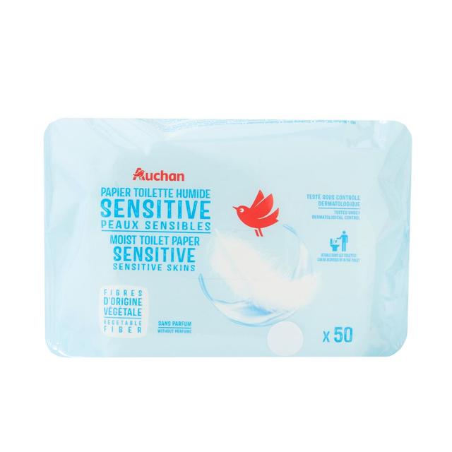 3596710497393 - Auchan - Lingettes papier toilette humide blanc peaux sensibles
