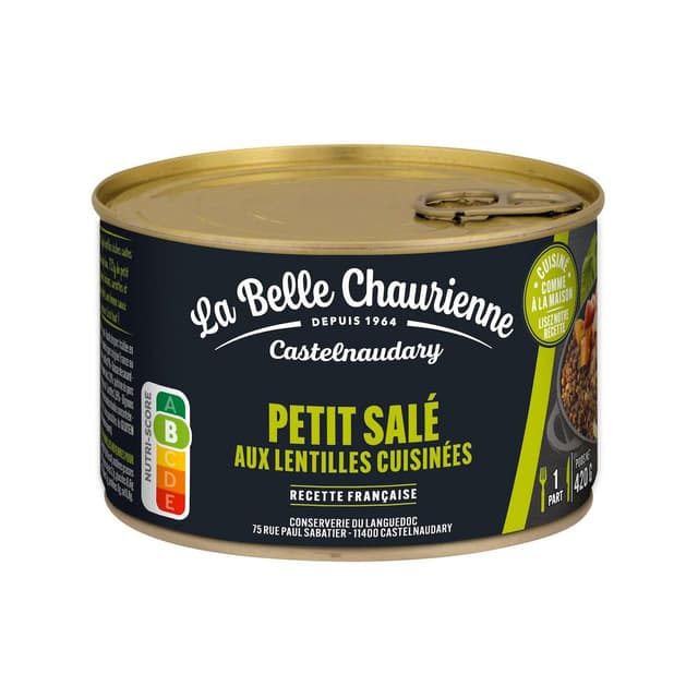 3245362031294 - La Belle Chaurienne - Petit salé aux lentilles cuisinées en conserve individuelle