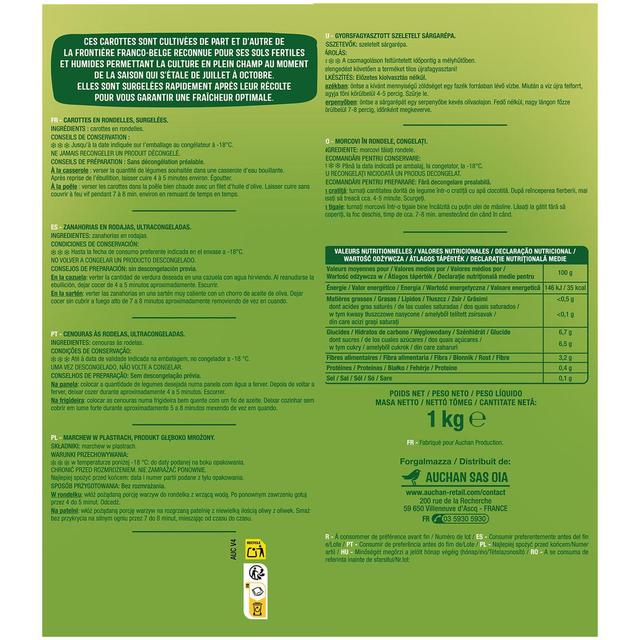 3596710431694 - Auchan - Carottes en rondelles