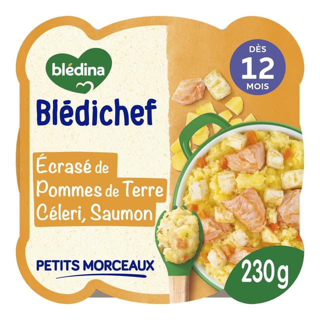 3041091712394 - Blédina - Blédi'chef - Ecrasé de Pommes de terre Céleri Saumon Assiette Bébé dès 12 mois