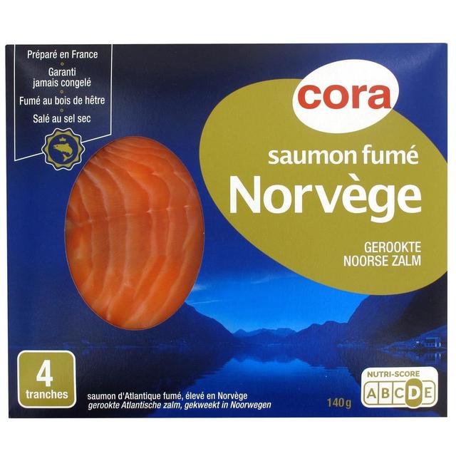 3257986122494 - Cora - Saumon Fumé de Norvège, 140g
