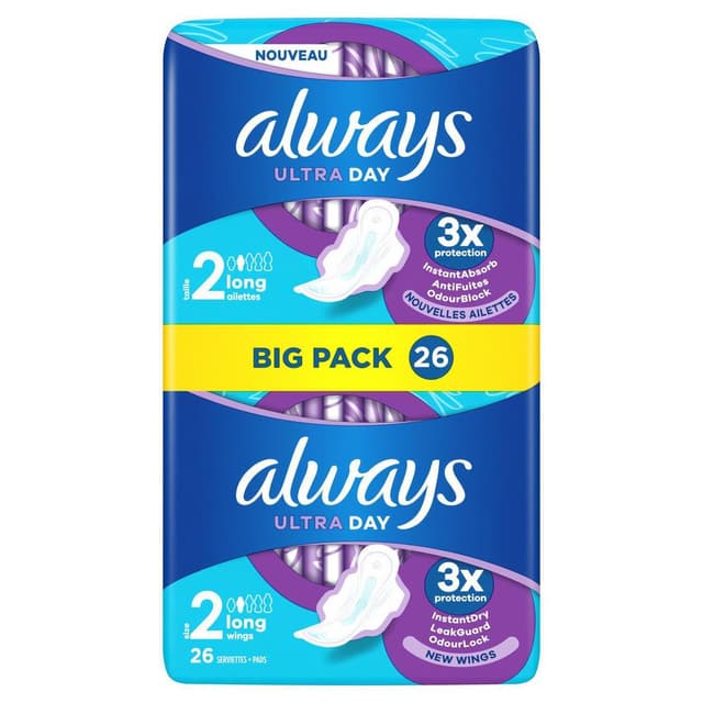 8006540822494 - Always - Serviettes avec ailettes Ultra Long Taille 2