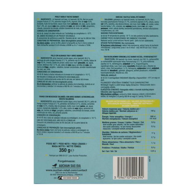 3596710544394 - Auchan - Poulet basilic thai et riz