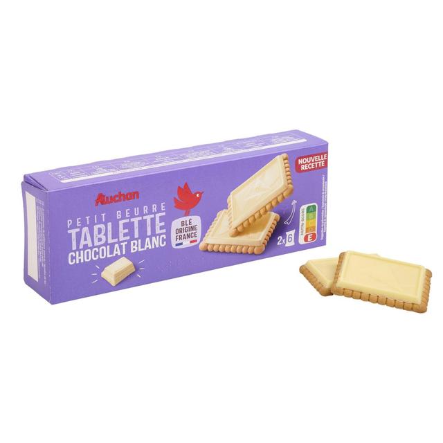 3596710552603 - Auchan - Petits beurre avec tablette de chocolat blanc