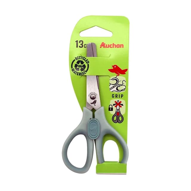 3665257514594 - Auchan - Ciseaux pour droitier 13 cm avec sécurité