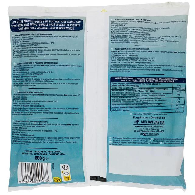 3596710446070 - Auchan - Epinards hachés à la crème