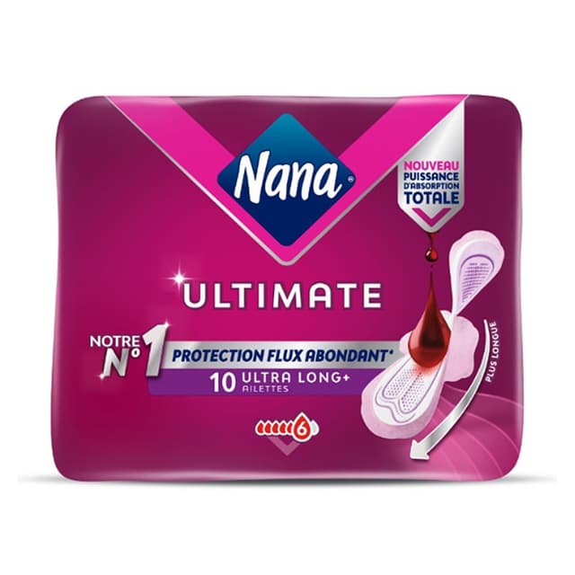 7322542578094 - Nana - Serviettes Hygiéniques avec Ailettes Ultra Long+ Flux Abondant Ultimate