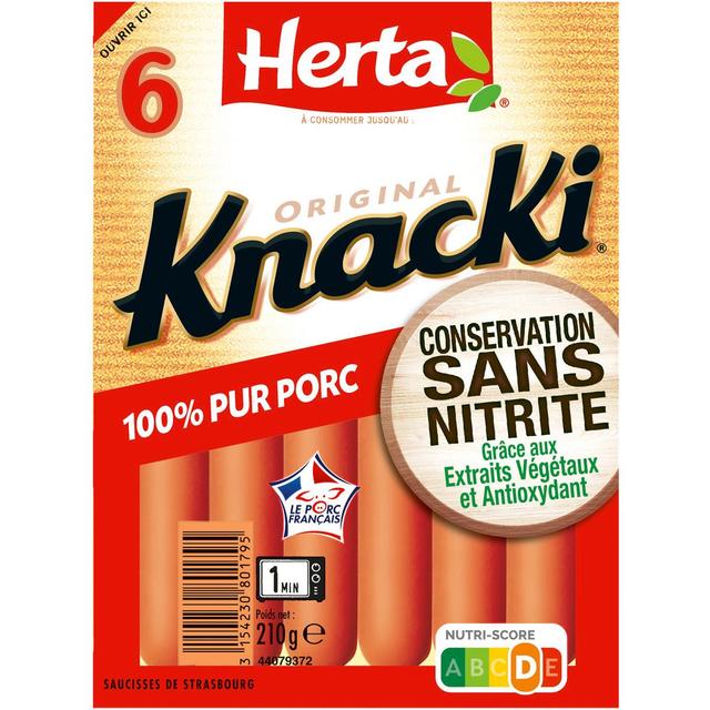 3154230801795 - Herta - Knacki Original 100 % Pur Porc Conservation Sans Nitrite