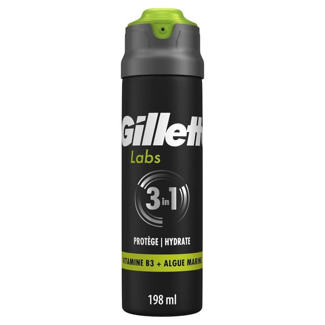 8006530164795 - Gillette - Gel à Raser 3en1 Protège et Hydrate Vitamine B3 et Algue Marine Labs