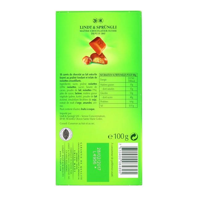 7610400084895 - Lindt - Chocoletti lait praliné noisettes