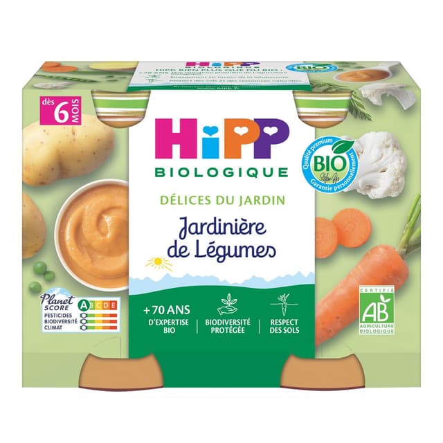 4062300055995 - Hipp - Délices du Jardin - Jardinière de Légumes Bio Pot Bébé Dès 6 mois
