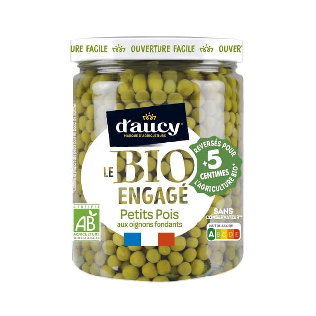 3017800246795 - D'aucy - Petits pois aux oignons fondants Bio