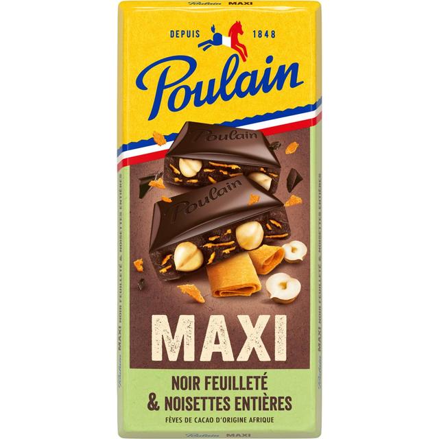 3664346337595 - Poulain - Chocolat Noir feuilleté et Noisettes entière