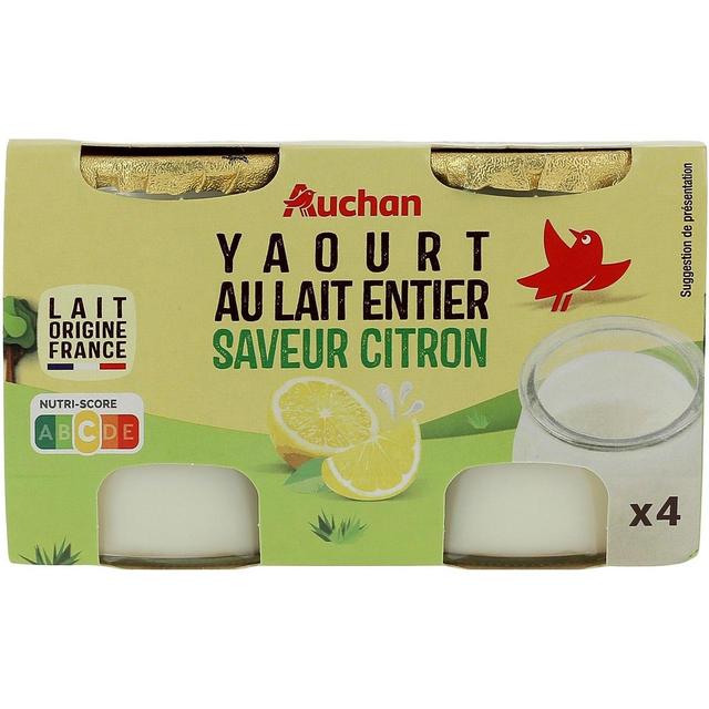 3596710538195 - Auchan - Yaourt au lait entier saveur citron