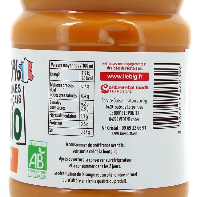 3036811460396 - Liebig - Soupe Velouté Potiron Carottes Bio