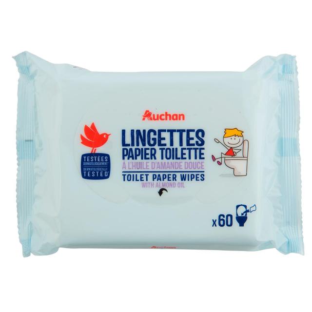 3596710520596 - Auchan - Lingettes papier toilette à l'huile d'Amande douce