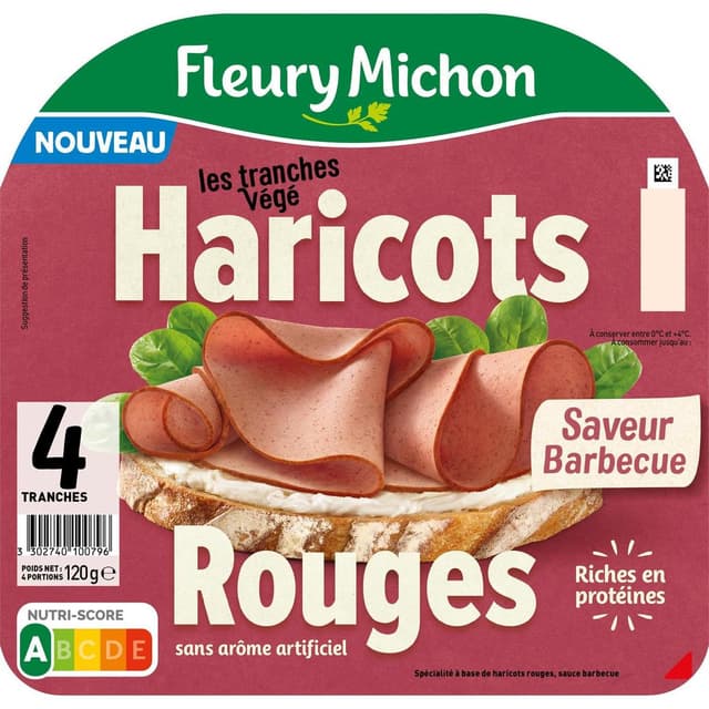 3302740100796 - Fleury Michon - Les Tranches Végé Haricot Rouge Saveur Barbecue