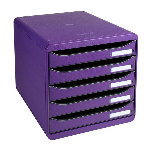 9002493422896 - Exacompta - Big box module de classement 5 tiroirs violet