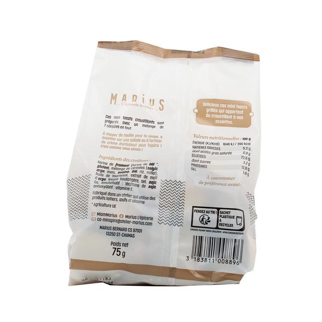3183811008896 - Marius, L'Épicerie Inspirée - Mini Toasts pour soupe, salade, apéritif