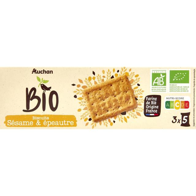 3596710308996 - Auchan BIO - Biscuits épeautre sésame bio