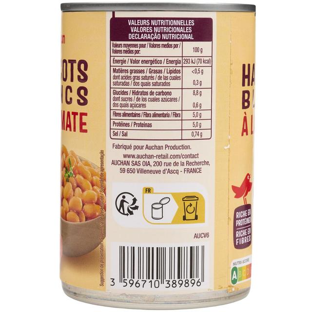 3596710553327 - Auchan - Haricots blancs à la tomate