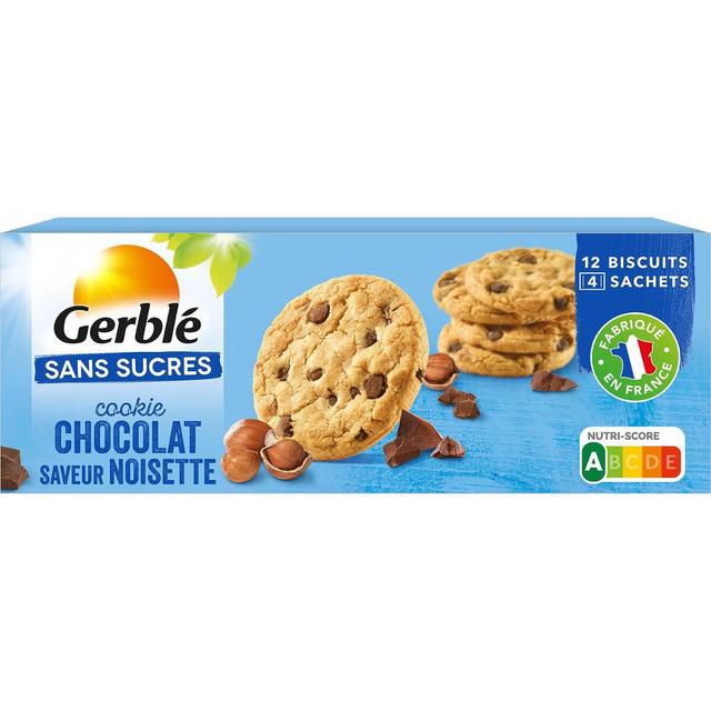 3175681290297 - Gerblé Sans Sucres - 12 Cookies aux pépites de Chocolat et Noisettes