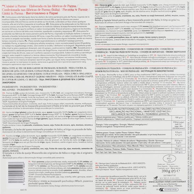 3596710471997 - Auchan Tavola In Italia - Pizza 4 fromaggi cuite au feu de bois