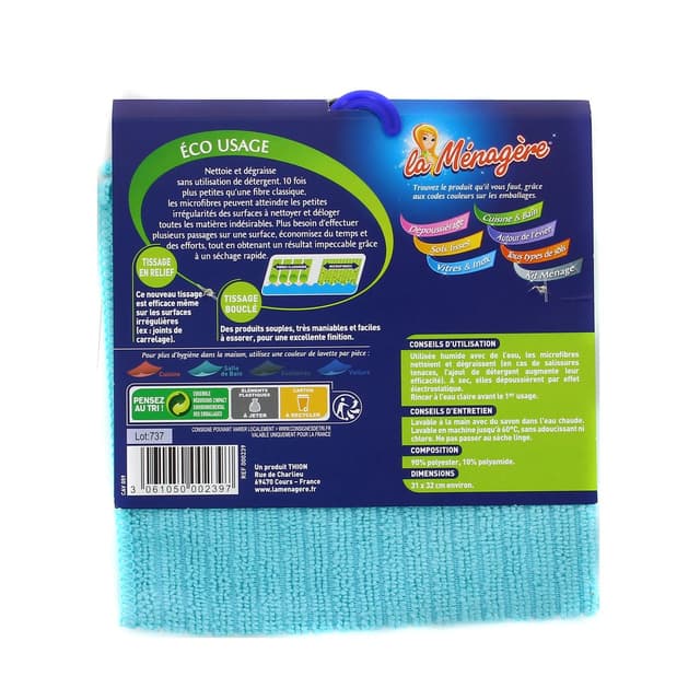 3061050002397 - La Ménagère - Lavette bouclée microfibres