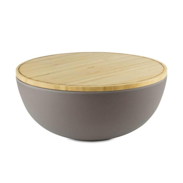 3760132813097 - Pebbly - Bol avec couvercle Bambou Grand Taupe