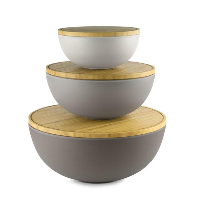 3760132813097 - Pebbly - Bol avec couvercle Bambou Grand Taupe