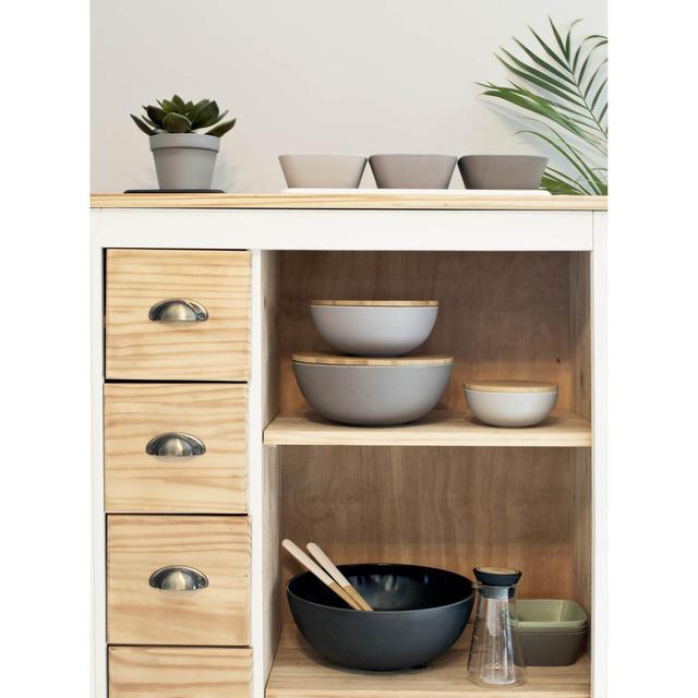 3760132813097 - Pebbly - Bol avec couvercle Bambou Grand Taupe