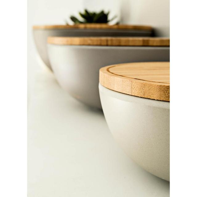 3760132813097 - Pebbly - Bol avec couvercle Bambou Grand Taupe